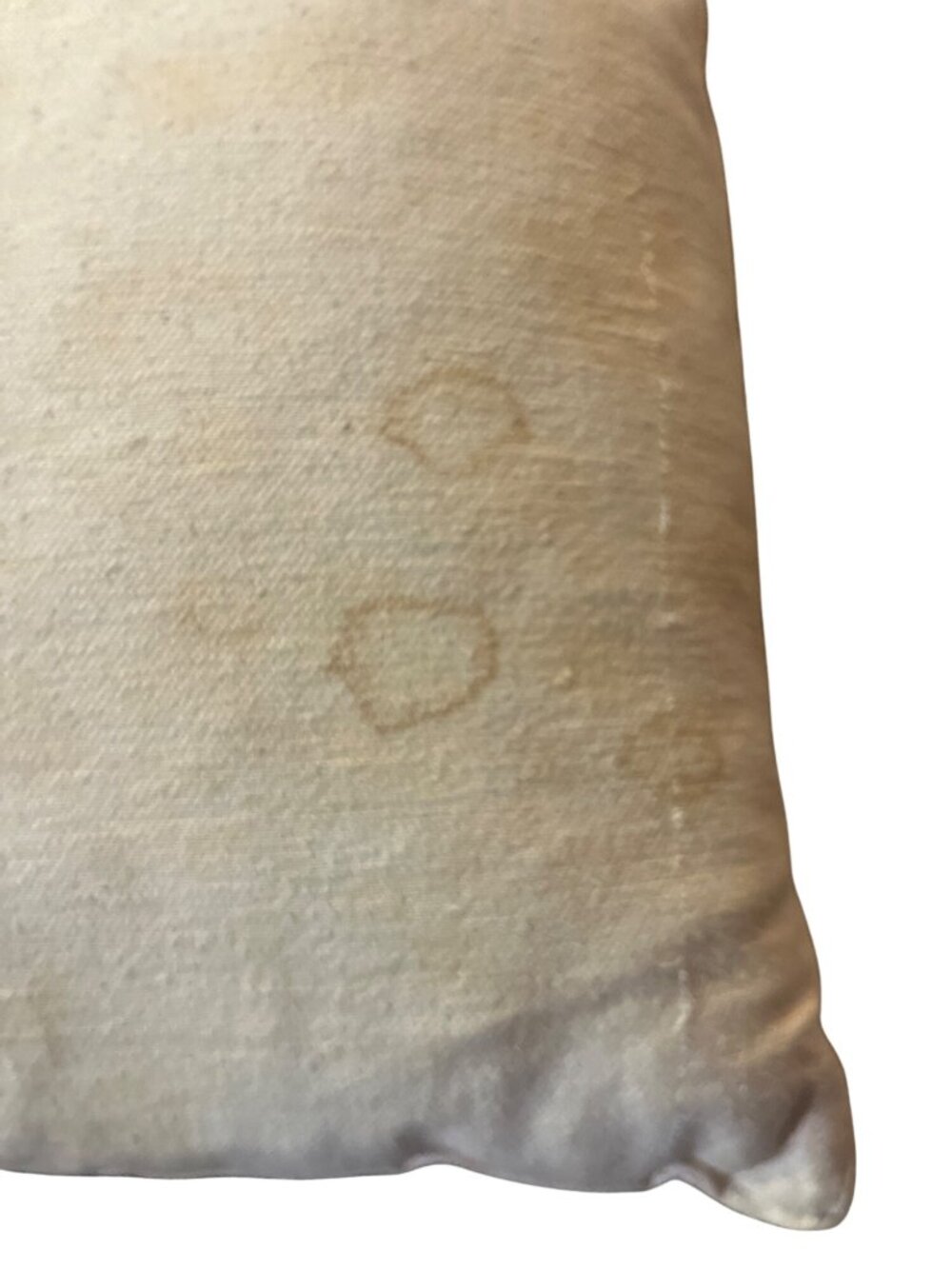 Vintage Feather Bed Pillow Beige Rustic Decor Stained Used Farmhouse  Handmade - Picture 11 of 16